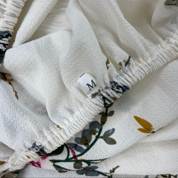 OFF THE SHOULDER boho floral blouse M cream - Picture 6 of 9